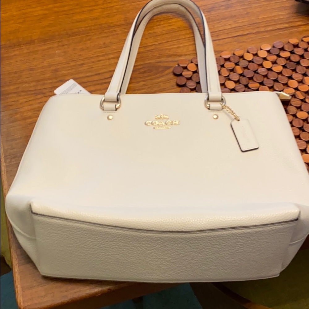 Cream Coach tote